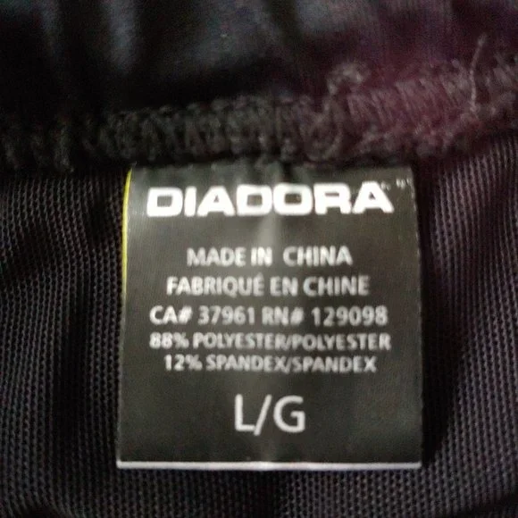 Diadora workout athletic leggings running pants size large tie waist - Picture 4 of 7